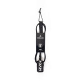 ROAM Surfboard Leash Comp 5 Zoll schwarzes Neopren-Leash mit Grip-Bereich und Befestigungsschlaufe, Frontansicht