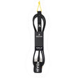 ROAM Surfboard Leash Big Wave schwarz mit gelbem Cuff, Frontansicht der Neopren-Leine mit Markenlogo
