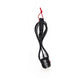 ROAM Surfboard Leash Extra Strong, schwarzes Neopren-Seil mit roter Schlaufe und schwarzem Cuff, Frontansicht