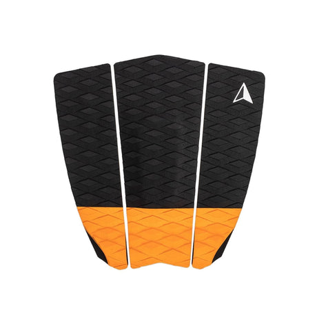 Roam Footpad Deck Grip Traction Pad 3-tlg, schwarz-orange, Draufsicht, strukturierte Gummimatte für Surfboard