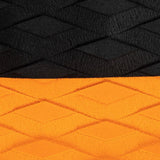 Roam Footpad Deck Grip 3-teilig, schwarz und orange Griffbelag mit strukturierter Oberfläche, Draufsicht