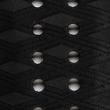 Roam Footpad Deck Grip Traction Pad 3-tlg schwarz mit Lochung, Draufsicht auf strukturierte Griffoberfläche