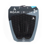 Roam Footpad Deck Grip Traction Pad 3-tlg, schwarze Griptapes mit Lochmuster, Draufsicht auf Surfboard-Belag