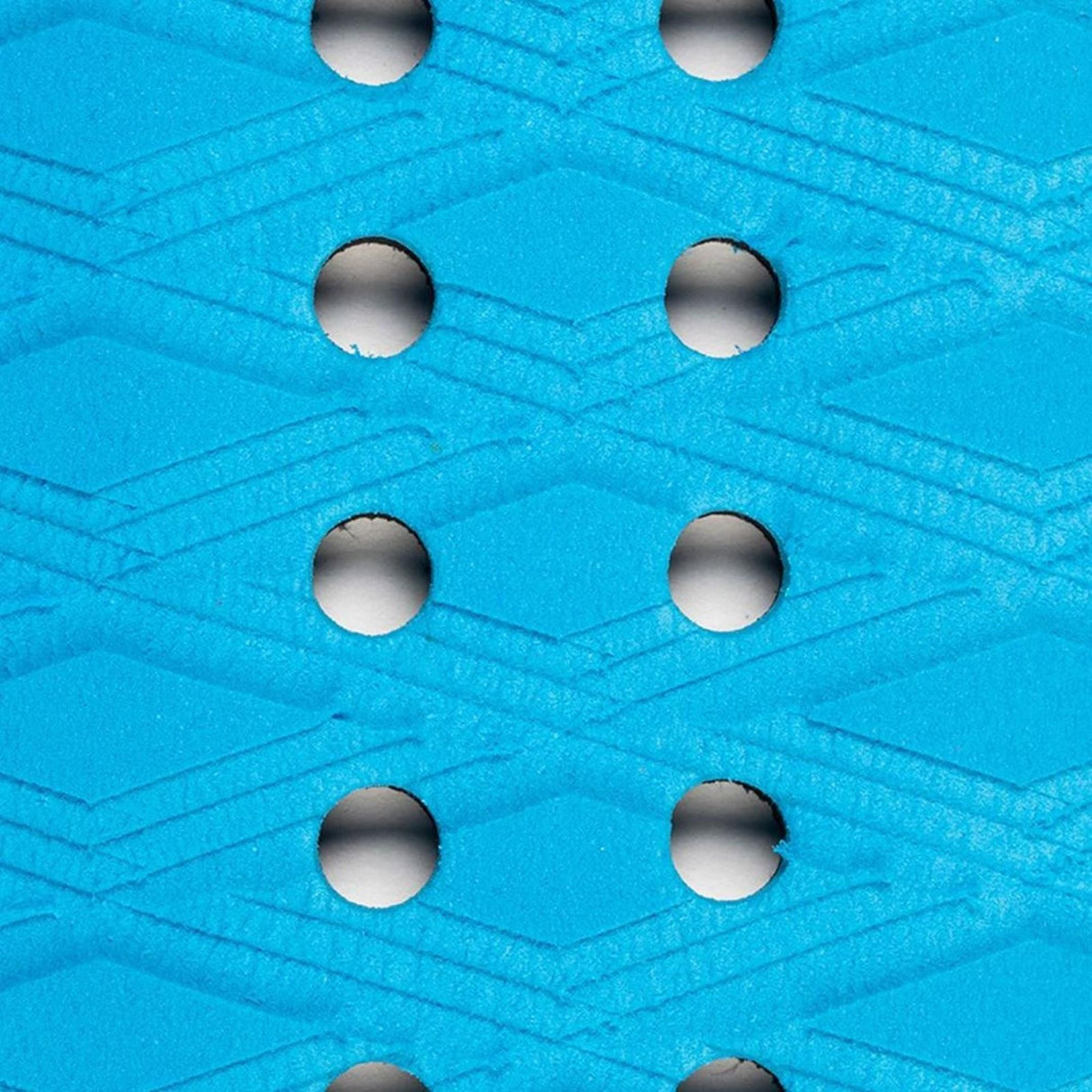 Roam Footpad Deck Grip Traction Pad 3-teilig in Blau mit Griffmuster und Befestigungslöchern, Draufsicht