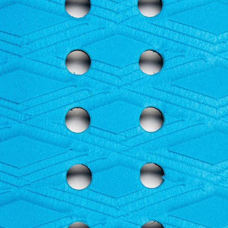 Roam Footpad Deck Grip Traction Pad 3-teilig in Blau mit Griffmuster und Befestigungslöchern, Draufsicht