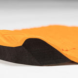 Roam Footpad Deck Grip Traction Pad 3-teilig orange schwarz mit Löchern, gekrümmt angezeigt