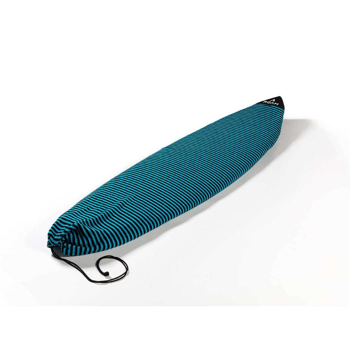 ROAM Surfboard Socke Shortboard, blau-schwarzes Neoprenmuster, Schutzüberzug mit Kordelverschluss, Seitenansicht