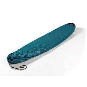 ROAM Surfboard Socke Longboard in Petrol mit strukturiertem Neopren-Material und Kordelzug, Schutzcover seitliche Ansicht