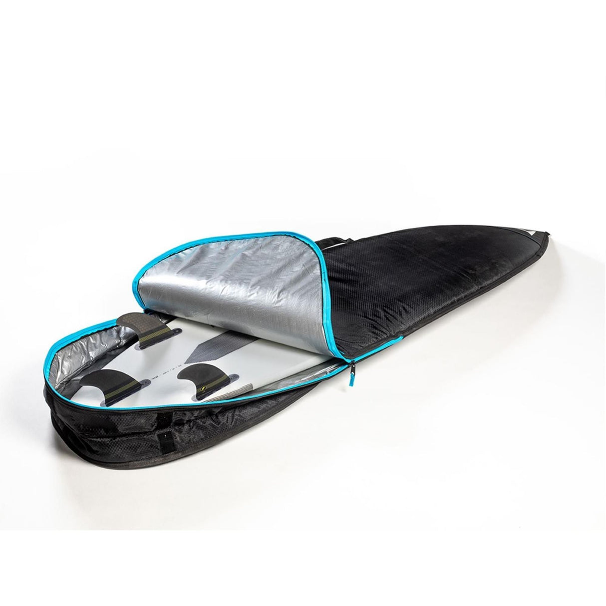 ROAM Surfboard Tech Bag Shortboard, schwarz mit türkiser Paspel, Schutztragetasche für Surfboards mit Polsterung