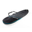 ROAM Boardbag Surfboard Tech Bag Hybrid Fish schwarz mit türkisem Rand und Tragegriff, Seitenansicht