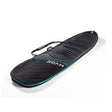 ROAM Tech Boardbag Funboard schwarz mit türkisem Rand und Tragegriff, Seitensicht