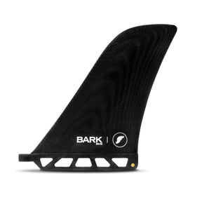 Futures Single Fin SUP RFD Bark Prone schwarze Finne mit Textilstruktur, Seitenansicht