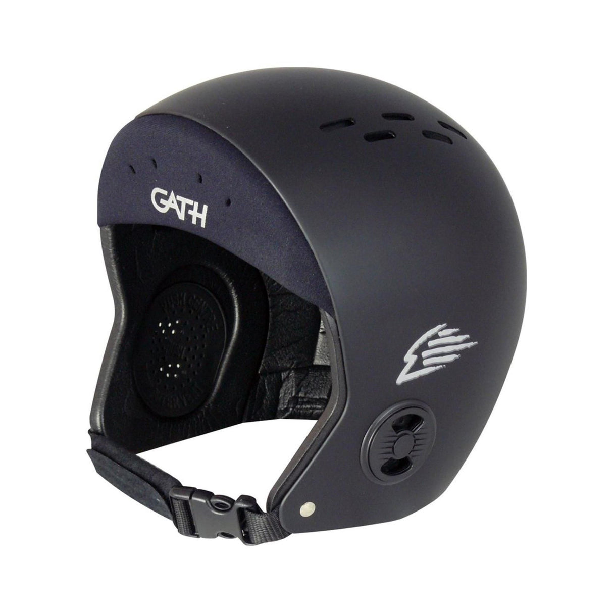 GATH Wassersport Helm Standard Hat NEO in Schwarz mit Belüftungslöchern, Seitenansicht