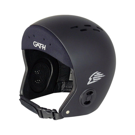 GATH Wassersport Helm Standard Hat NEO in Schwarz mit Belüftungslöchern, Seitenansicht, Schutzhelm für Wassersport