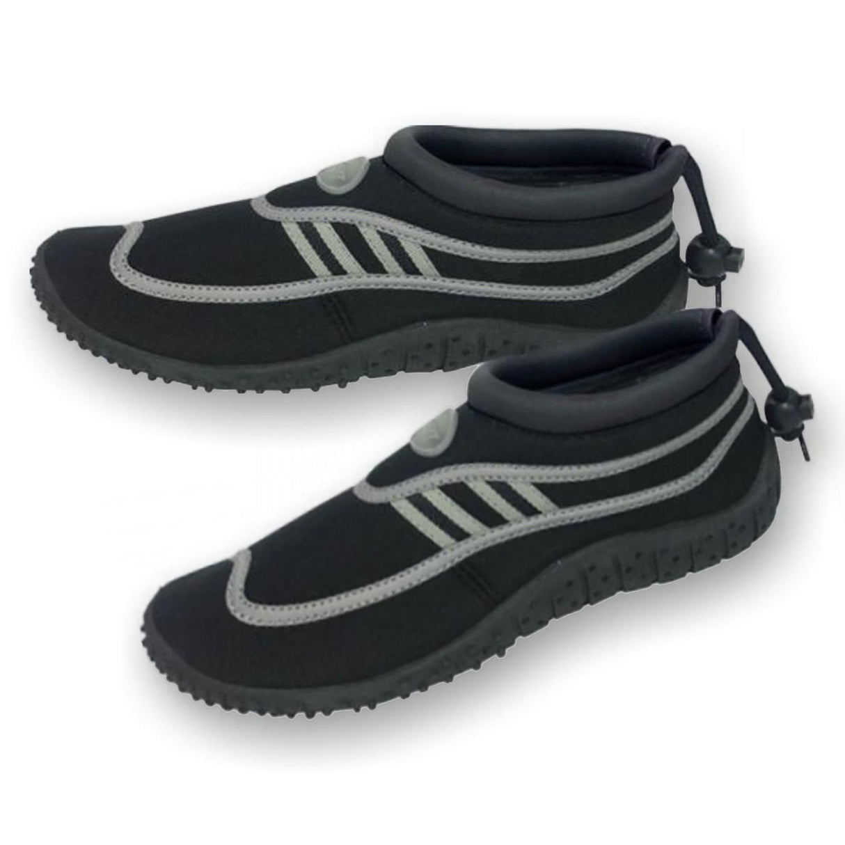 MADURAI Neopren Wassersport Badeschuh schwarz mit grauem Streifen, Paar Ansicht