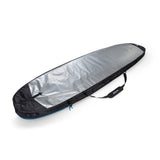 ROAM Surfboard Tech Bag Doppel Long, schwarz-grau, Transporttasche mit silbernem Innenfutter und Tragegriff, Seitenperspektive