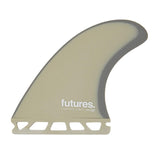 Futures Quad Fin Set EA Eric Arakawa Control, grau-beige Finne mit durchbrochener Basis, Seitenansicht