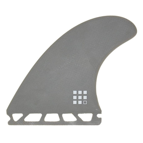 Futures Quad Fin Set EA Eric Arakawa Control graue Surfflossen mit Gitterdesign Seitenansicht