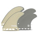 Futures Quad Fin Set EA Eric Arakawa Control mit vier Finnen in Creme und Grau, Seitenansicht