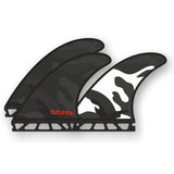 Futures Thruster Fin Set Jordy Smith Honeycomb schwarz weiß, drei Flossen mit Wabenstruktur Seitenansicht