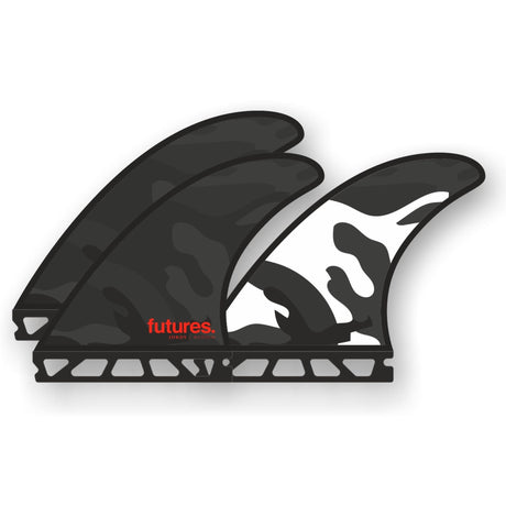 Futures Thruster Fin Set Jordy Smith Honeycomb schwarz weiß, drei Flossen mit Wabenstruktur Seitenansicht