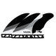 Futures Thruster Fin Set DHD Honeycomb schwarz mit Wabenmuster, drei Flossen von vorne