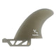 Futures Single Fin Lost Trailer grau, Surffinne aus Kunststoff mit charakteristischem Design, Seitenansicht
