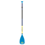 Ariinui SUP Paddel Alu 3-tlg, dreiteiliges Aluminium-Paddel mit blauem Blatt und gelb-schwarzem Schaft