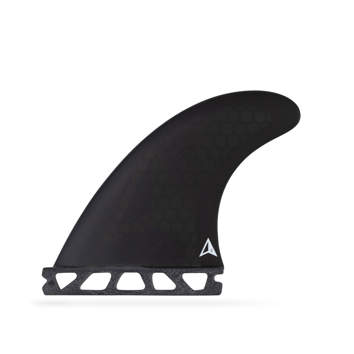 Roam Thruster Fin Set Allround Futures schwarze Surfflossen mit Honeycomb-Basis, Seitenansicht
