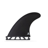Roam Thruster Fin Set Allround Futures schwarze Surfflossen mit Honeycomb-Basis, Seitenansicht