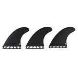 Roam Thruster Fin Set Allround Futures schwarze Flossen drei Stück Frontansicht