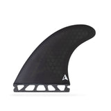 Roam Thruster Fin Set Allround schwarz mit Futures Box, Seitenansicht einzelne Flosse