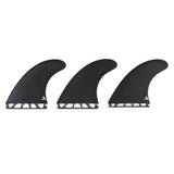 Roam Thruster Fin Set Allround Futures schwarze Surfflossen mit Kunststoffbasis Frontansicht