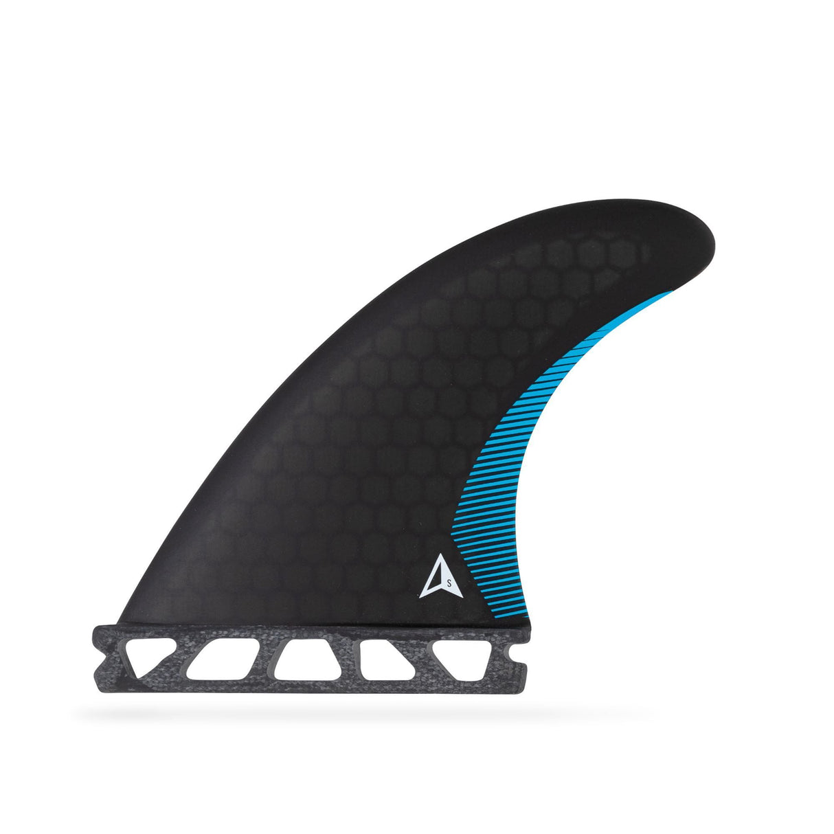 Roam Thruster Fin Set Performer Futures schwarz blau Surfflossen mit Honeycomb-Struktur Seitenansicht