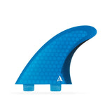 ROAM Thruster Finnensatz Performer two tab, blau, Seitenansicht mit Two-Tab-Basis und strukturierter Oberfläche