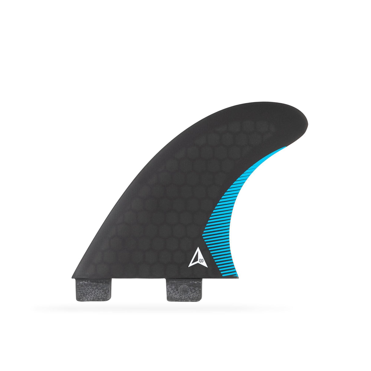 ROAM Quad Rear Finnensatz two tab, schwarze Flosse mit blauem Streifen und zwei Tabs, Seitenansicht