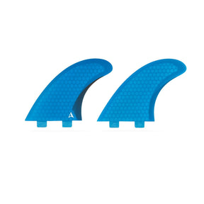 ROAM Twin Finnensatz two tab, blau, zwei Finnen mit zwei Tabs, Frontalansicht