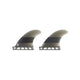 ROAM Sidebite Finnensatz one tab, zwei schwarze Surfflossen mit Single Tab Box, Frontalansicht