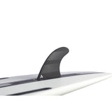 ROAM Surfboard mit schwarzer Single Finne US Box, weiß-graues Deck, Seitenansicht
