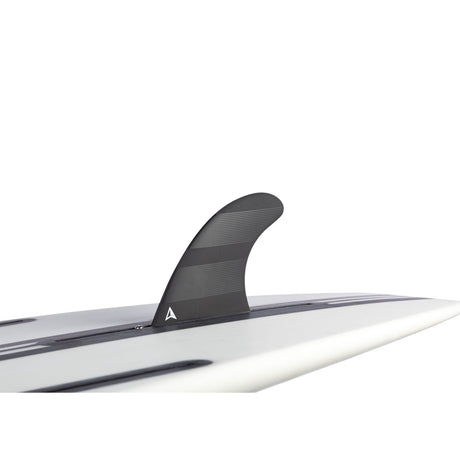 ROAM Surfboard mit schwarzer Single Finne US Box, weiß-graues Deck, Seitenansicht