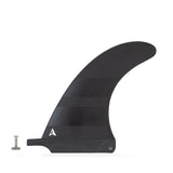 ROAM Surfboard Single Finne US Box, schwarze Kunststoffflosse mit Befestigungsschraube, Seitenansicht