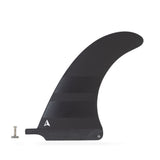 ROAM Surfboard Single Finne US Box, schwarze Kunststoffflosse mit strukturiertem Design, seitliche Ansicht