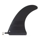 ROAM Surfboard Single Finne US Box, schwarze Kunststoffflosse mit gerillter Oberfläche, Seitenansicht