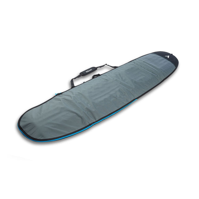 ROAM Surfboard Daylight Long PLUS Schutzhülle grau mit blauem Rand und Tragegriff, Draufsicht