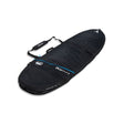 ROAM Surfboard Tech Bag Fish PLUS schwarze Schutztasche mit Tragegriff und blauem ROAM-Logo, Frontalansicht