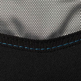 ROAM Surfboard Tech Bag Fish PLUS, schwarz mit Mesh-Details und blauer Naht, Nahaufnahme des Materials und der Verarbeitung