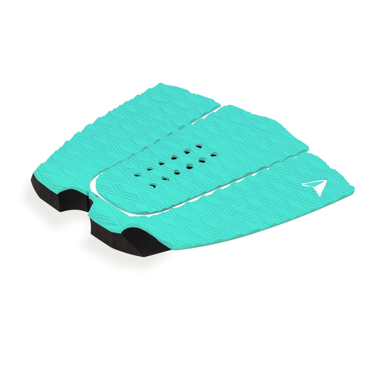 Roam Footpad Deck Grip Traction Pad 3-teilig in Türkis mit Löchern, rutschfeste Oberfläche und schwarzen Fersenbereichen
