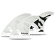 Futures Thruster Fin Set Jordy Smith Honeycomb, weiß-schwarz, drei Flossen mit Honeycomb-Struktur, Frontansicht