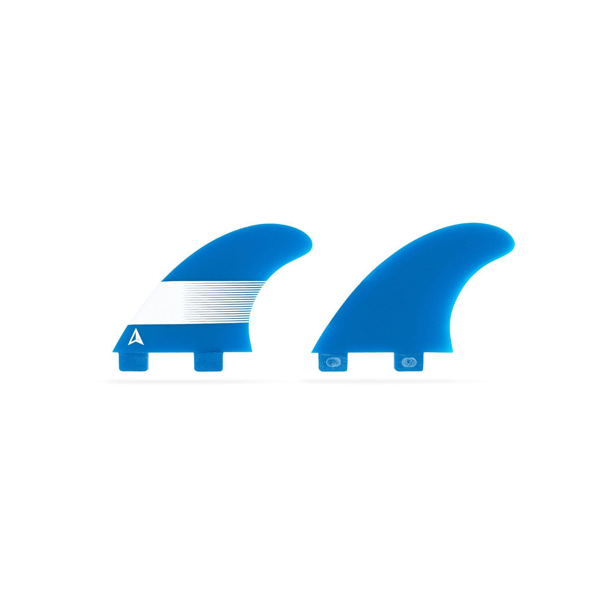 ROAM Sidebite Finnensatz two tab, blaue Surfflossen mit zwei Tabs, Frontansicht