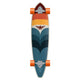 Flying Wheels Eagle Gun Skateboard mit mehrfarbigem Design, orange Rädern und Adler-Grafik, Draufsicht